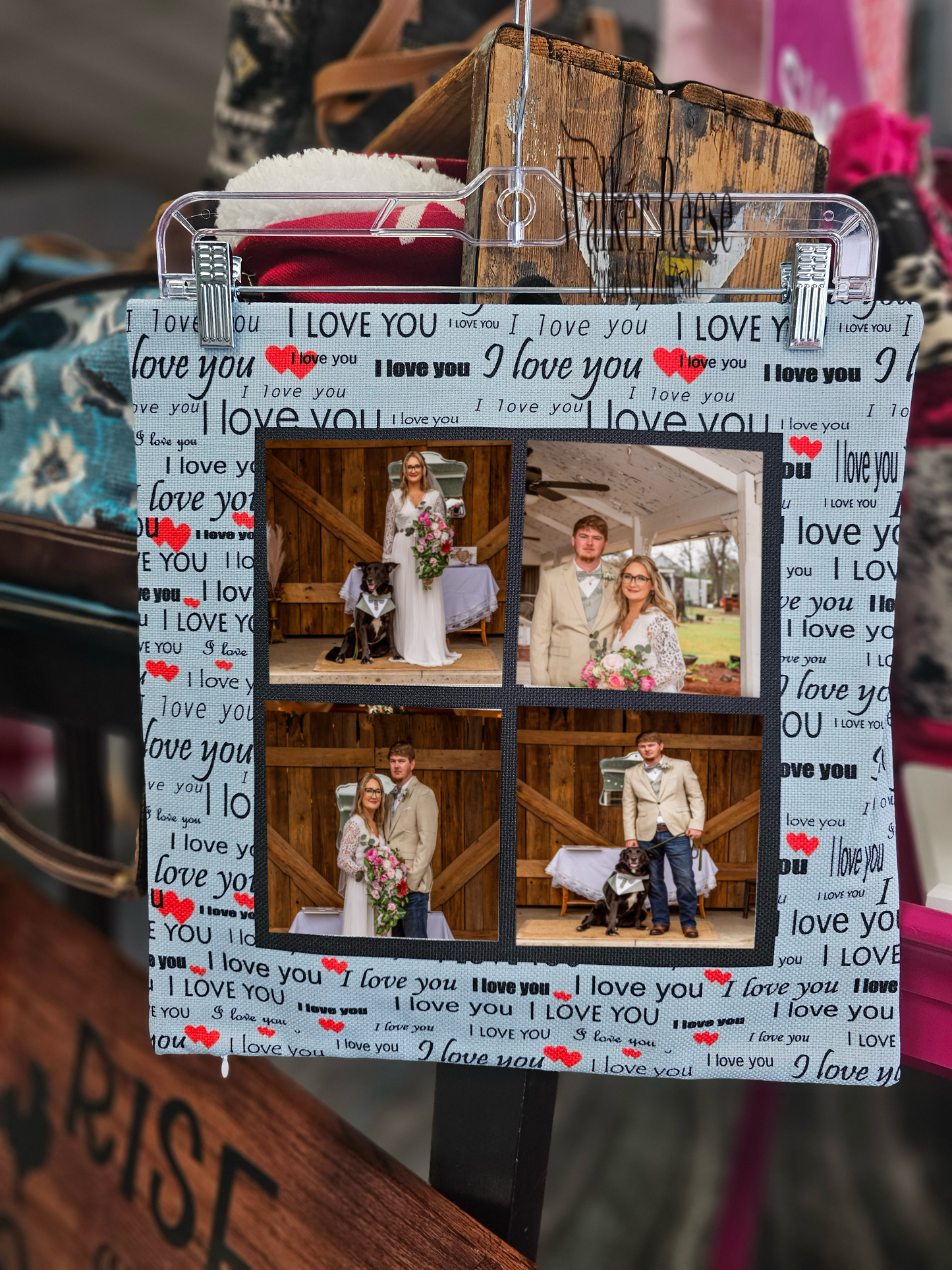 Photo Blanks/ I love you BLUE Pillow 15"x15"