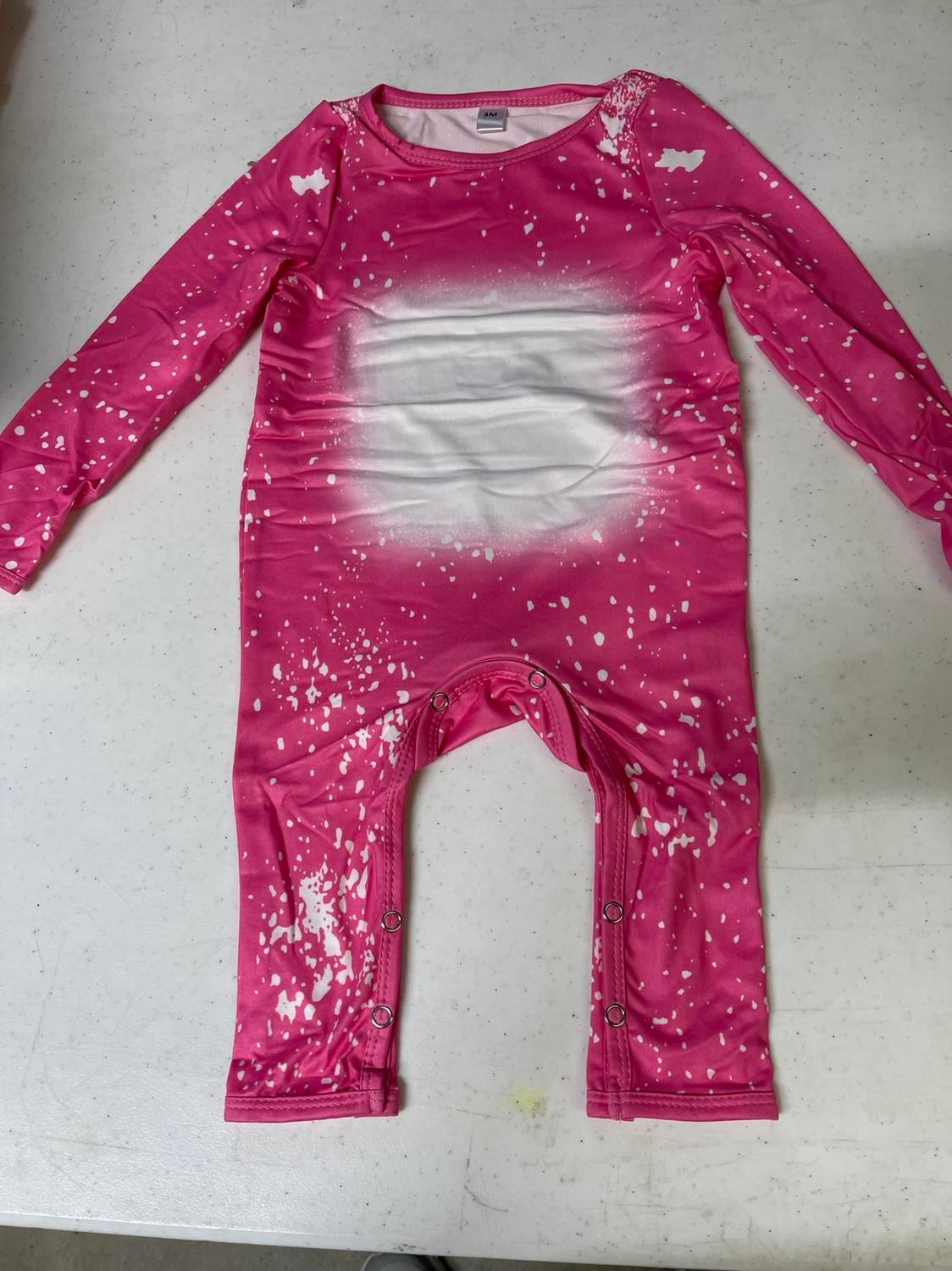 Bleached Solid Sublimation Baby Pajamas/Rompers