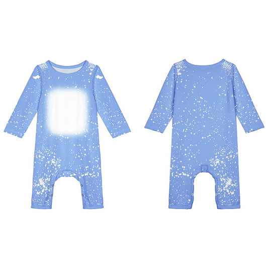 Bleached Solid Sublimation Baby Pajamas/Rompers