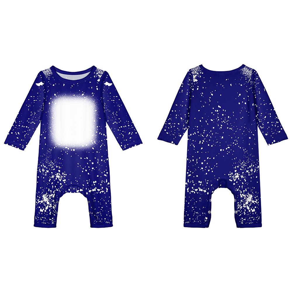 Bleached Solid Sublimation Baby Pajamas/Rompers
