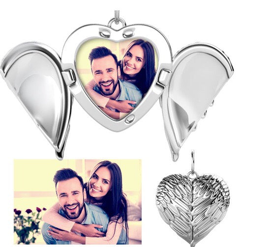 Jewelry/ HEART Angel Wing Locket Necklace