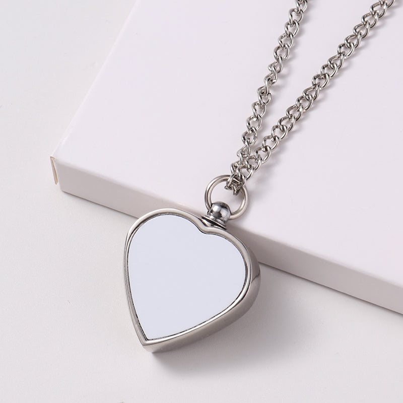 Jewerly/Sublimation Heart Memory Urn Necklace /Heart Cremation Pendants Necklace