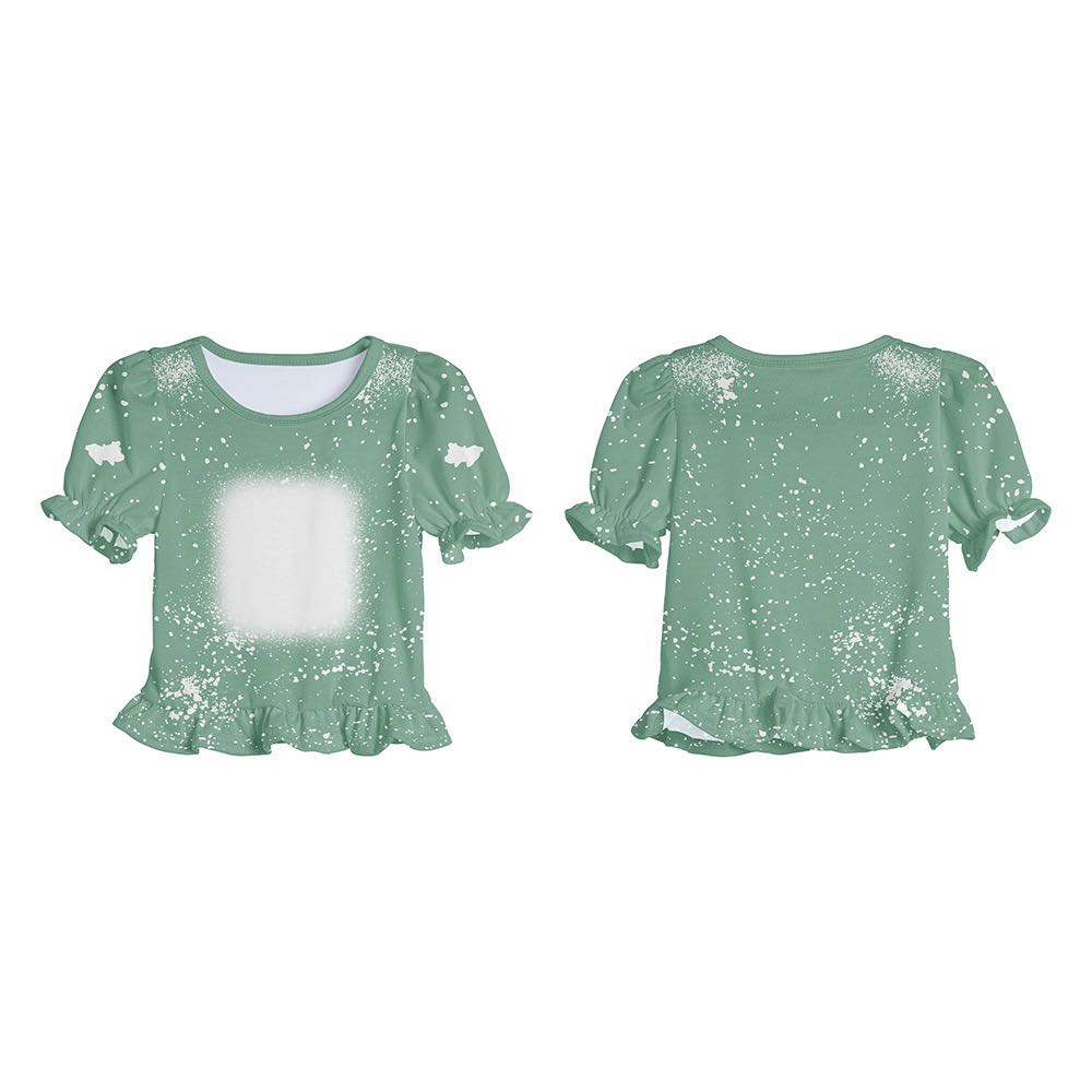 Apparel /Childrens/BLEACHED COLORED True to size Ruffled edge Sleeve & Bottom of Shirt
