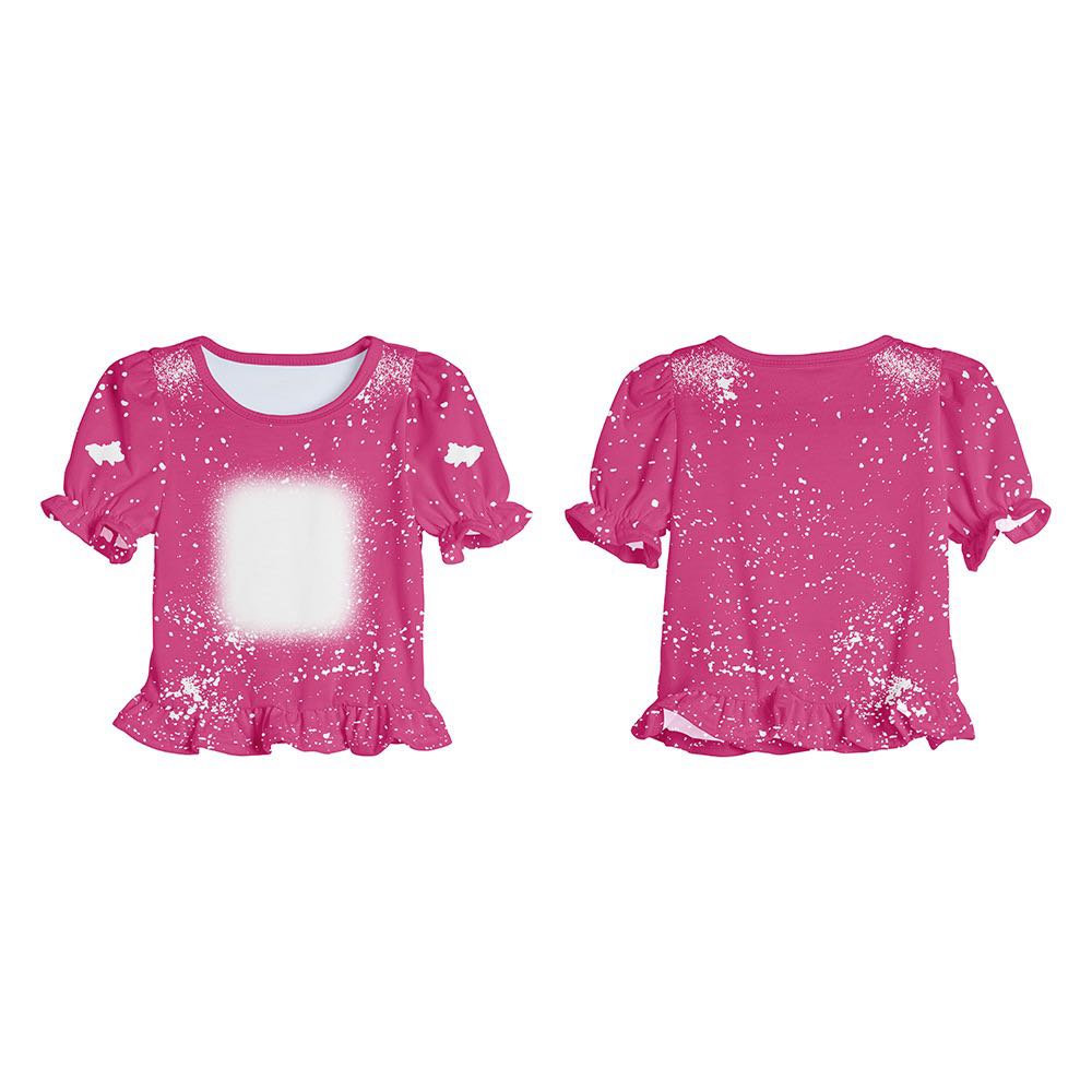 Apparel /Childrens/BLEACHED COLORED True to size Ruffled edge Sleeve & Bottom of Shirt