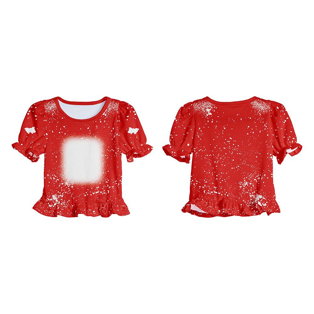 Apparel /Childrens/BLEACHED COLORED True to size Ruffled edge Sleeve & Bottom of Shirt
