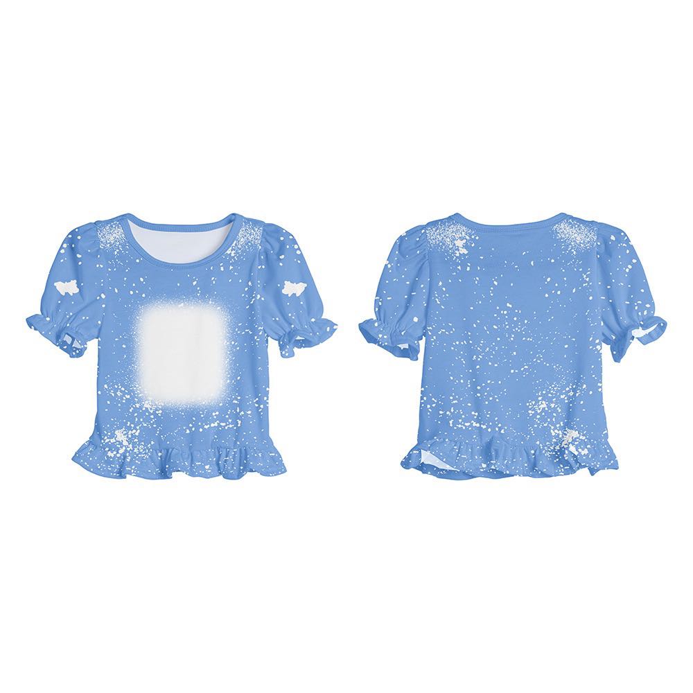 Apparel /Childrens/BLEACHED COLORED True to size Ruffled edge Sleeve & Bottom of Shirt