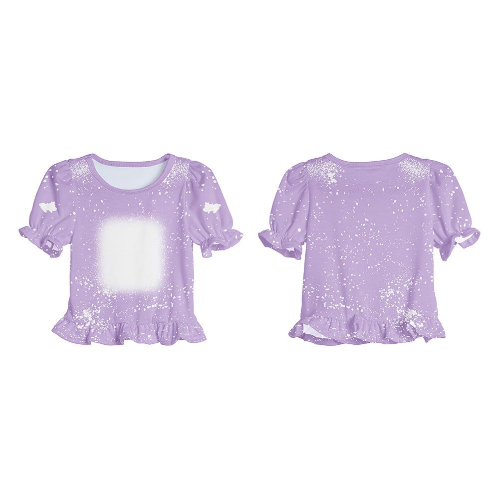 Apparel /Childrens/BLEACHED COLORED True to size Ruffled edge Sleeve & Bottom of Shirt