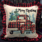 Christmas/Pillow Cover Black/Red Ruffle Edge Pillow 17"x17" (BLANK) Pillow covers