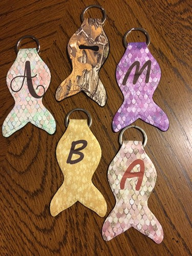 Key Chain-Sublimation Blank Neoprene Mermaid Chapstick Key Chain