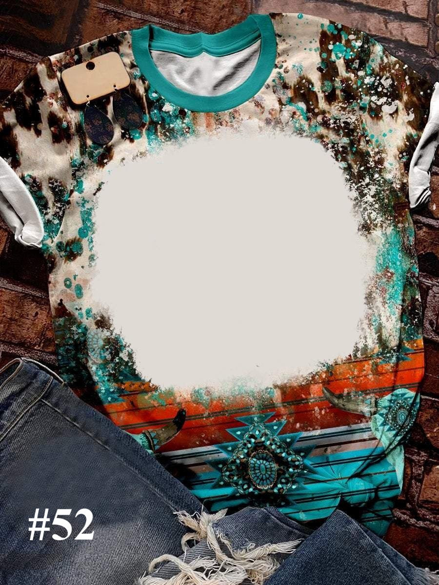 #52 Apparel/ Adult Sublimation Faux Bleached TShirt