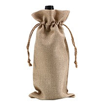 Bags-Blank Faux Burlap Wine Tote Bag  6.69"x13.38"