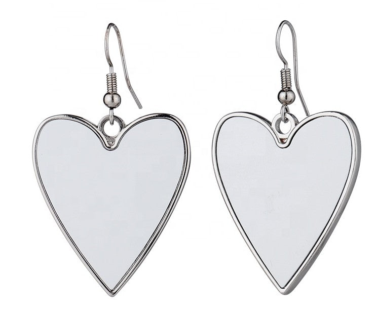 Jewerly/ HEART Blank Sublimation Single-sided Earrings with Hardware Jewelry Earrings