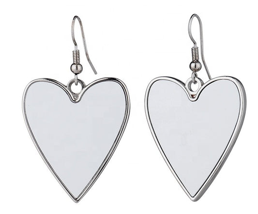 Jewerly/ HEART  Blank Sublimation Single-sided Earrings with Hardware Jewelry Earrings