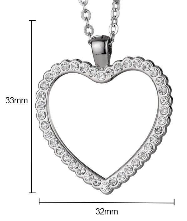 Jewerly/Rhinestones Heart Necklace