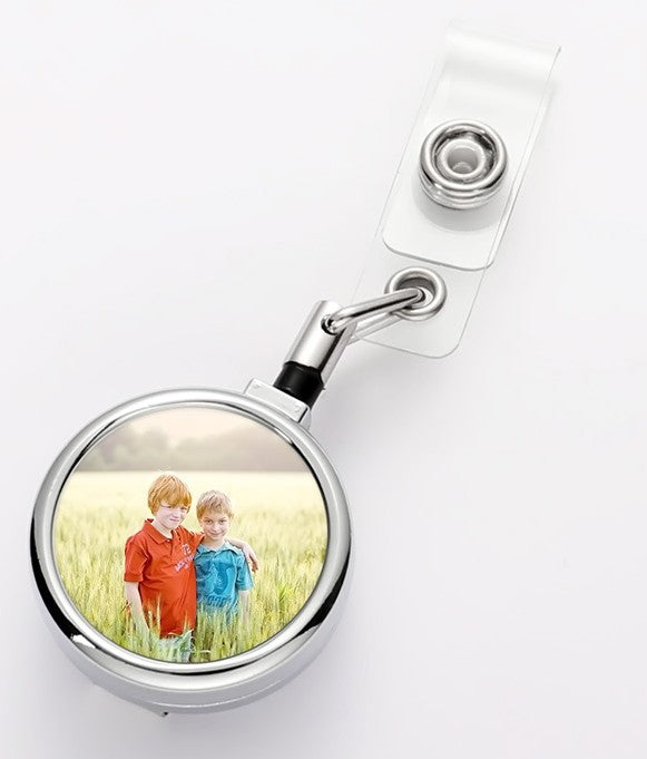 Sublimation Blank Metal Telescopic badge reel Buckle with Back