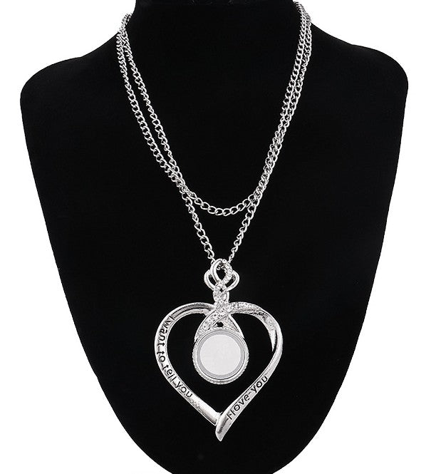 Jewerly/ Snap Necklace Heart I love You
