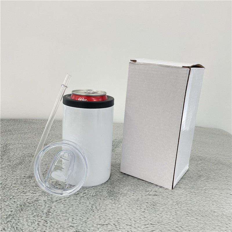 Drink ware/12 oz Straight Slim and Fatty Can Cooler/with 2 Lids /with shrink wrap