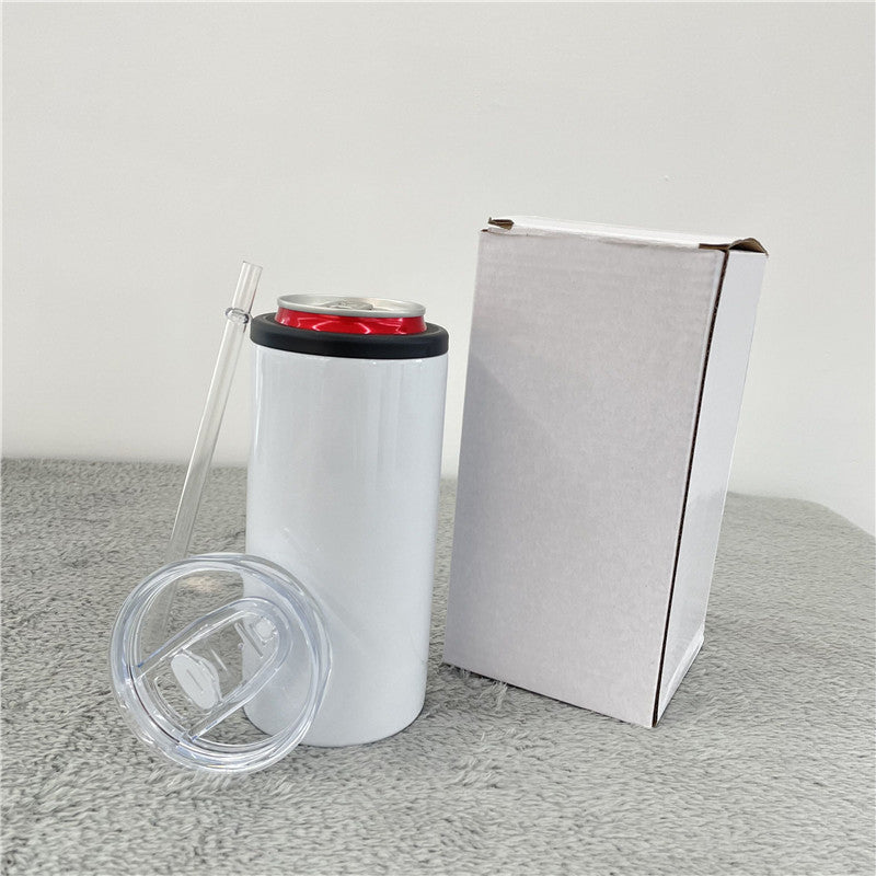 Drink ware/12 oz Straight Slim and Fatty Can Cooler/with 2 Lids /with shrink wrap