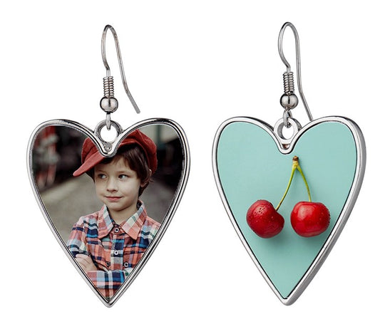 Jewerly/ HEART  Blank Sublimation Single-sided Earrings with Hardware Jewelry Earrings
