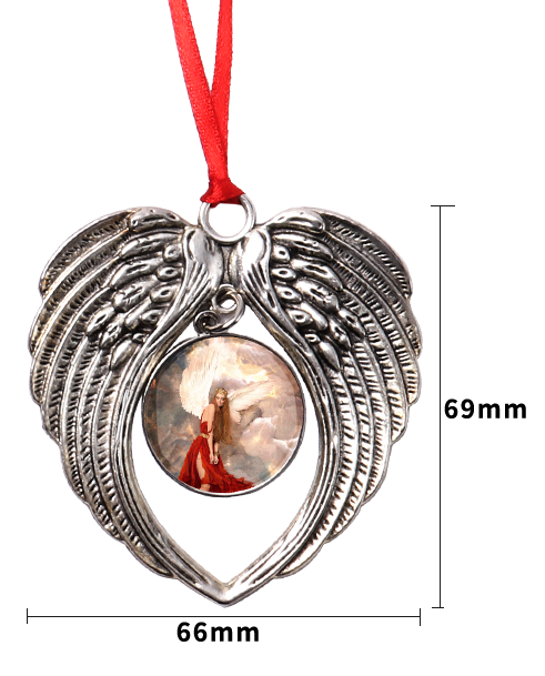 Ornament-Sublimation Angel Wing Ornament  Oval And Round/Single sided