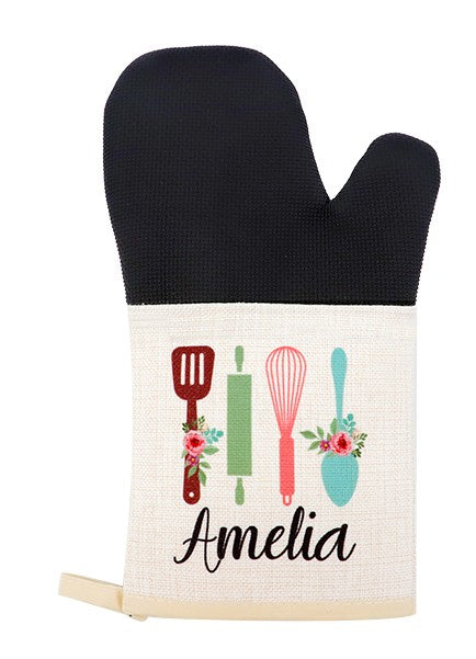 Kitchen/Oven Mitt Linen with Rubber Patch
