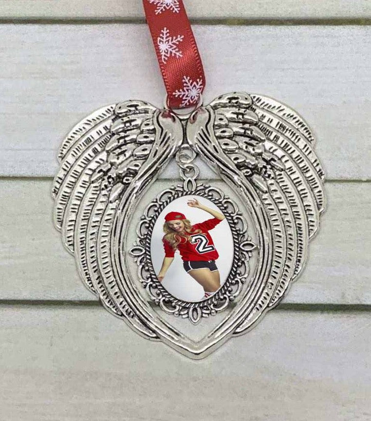 Ornament-Sublimation Angel Wing Ornament Oval And Round/Single sided