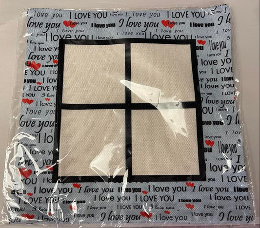Photo Blanks/ I love you BLUE Pillow 15"x15"