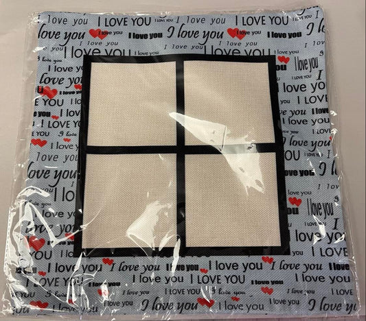 Photo Blanks/  I love you BLUE Pillow 15"x15"