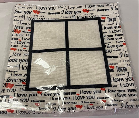 Photo Blanks/ I love you RED/WHITE Pillow 15"x15"