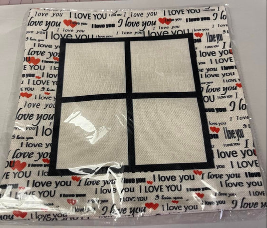 Photo Blanks/  I love you RED/WHITE Pillow 15"x15"