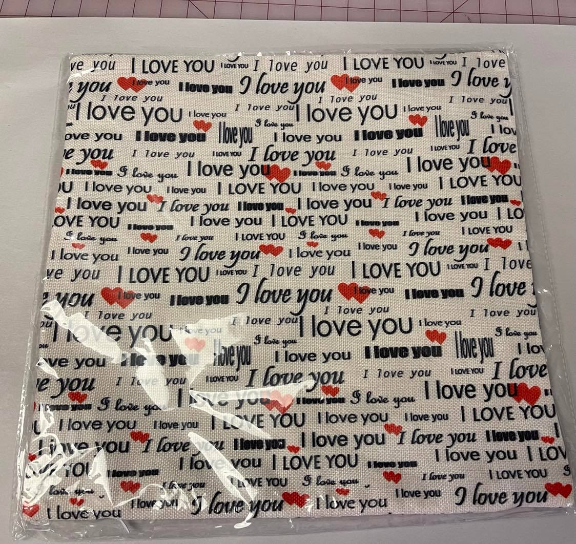Photo Blanks/ I love you RED/WHITE Pillow 15"x15"
