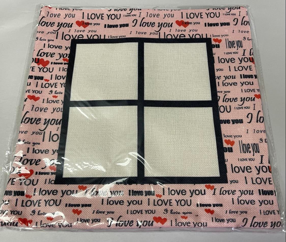 Photo Blanks/ I love you Pink Pillow 15"x15"