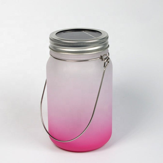 Glass/ Sublimation Mason Jar Lanterns 15oz With led light tops