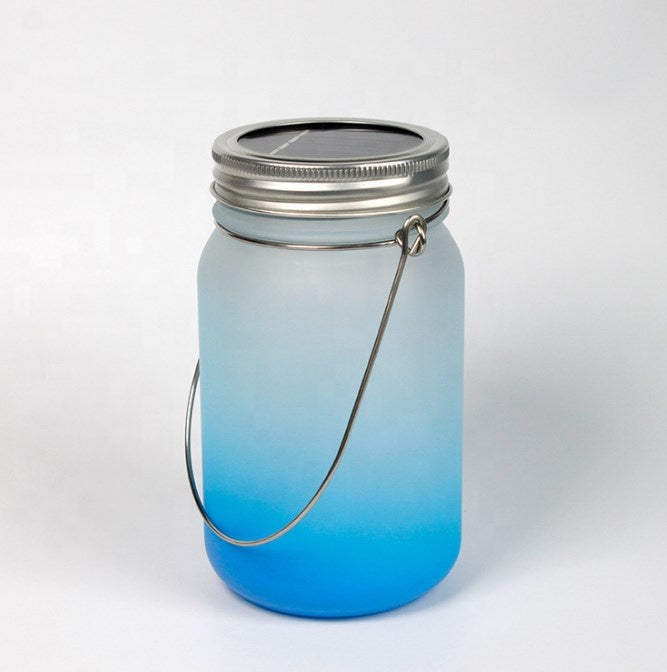 Glass/ Sublimation Mason Jar Lanterns 15oz With led light tops