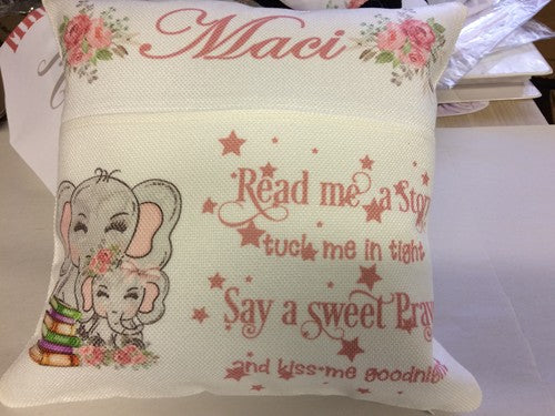 Linen/Pocket Pillow/ Blank Story Book Pocket Pillow 11.75" x 11.75"