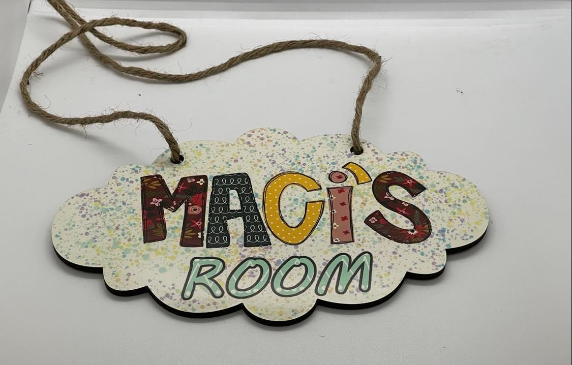 Sublimation wooden mdf Cloud door Hanger 9"x6"