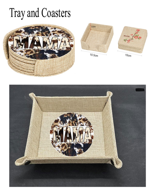 Kitchen/Blank Faux Burlap 6 Coaster /set Square and Round