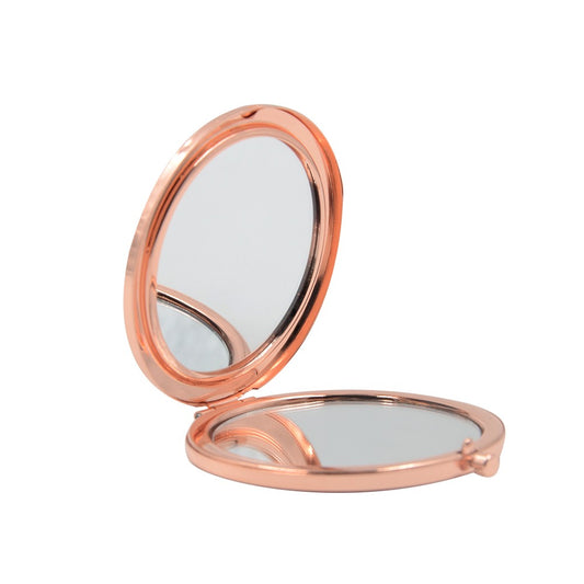 Compact Round  Mirror- Rose-Golden