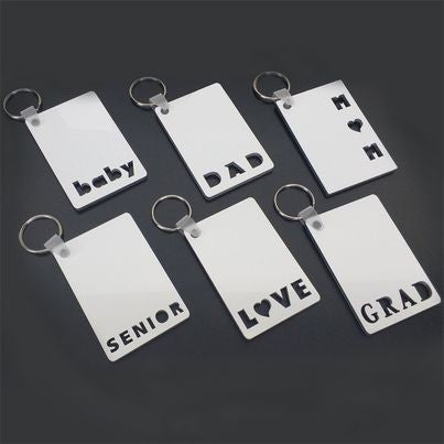 Key Chain MDF  Doubled Sided with cut out words