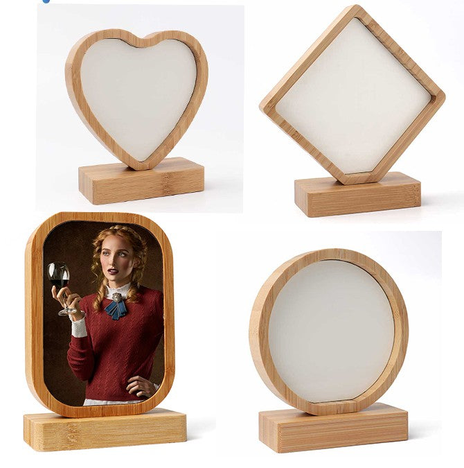 Sublimation Bamboo Photo Frame with Magnet Stand