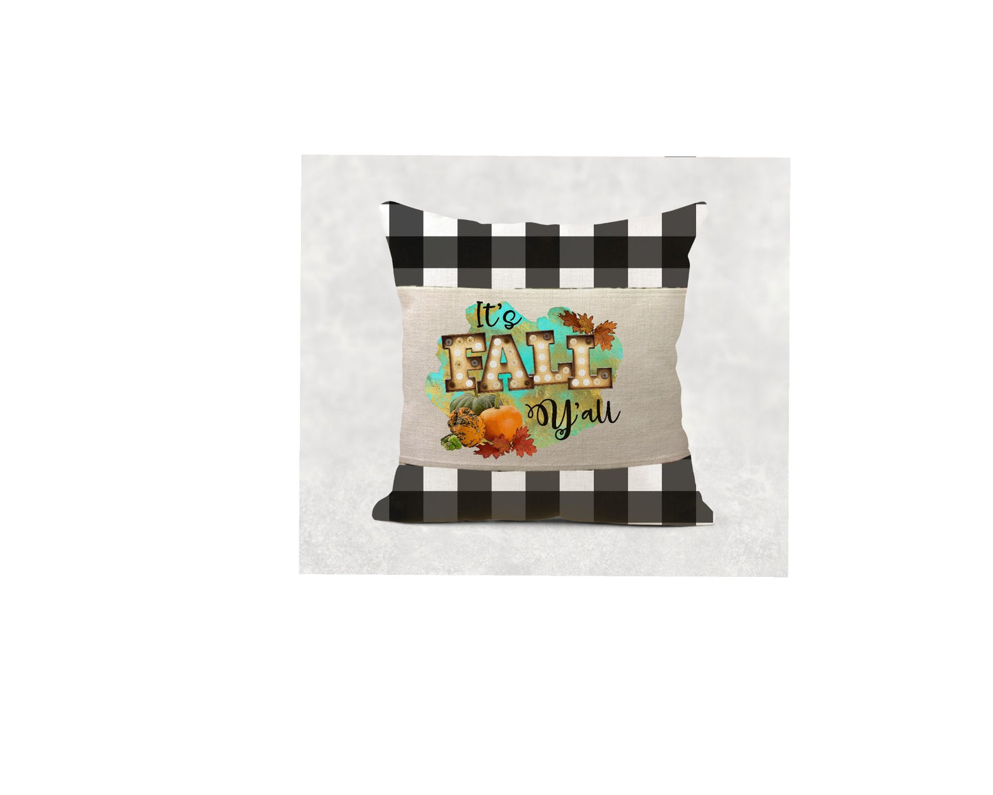 Pillow Cover Black/White Check 17"x17" Pillow Covers