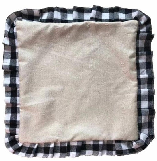 Photo/Pillow Cover -Ruffle Edge Pillow 17x17 (BLANK) Pillow covers Black/White