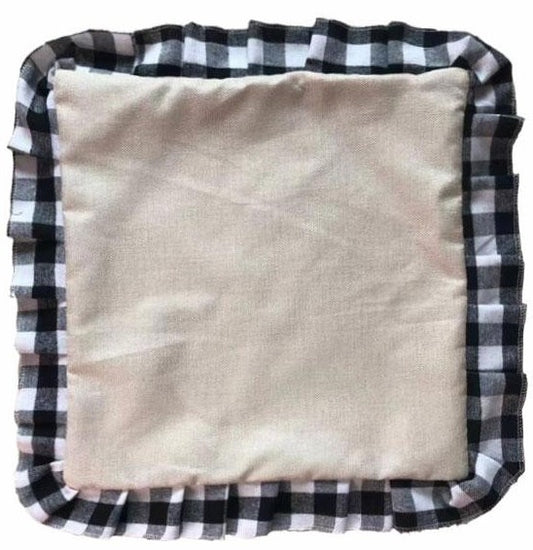 Photo/Pillow Cover -Ruffle Edge Pillow 17x17 (BLANK) Pillow covers Black/White