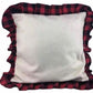 Christmas/Pillow Cover Black/Red Ruffle Edge Pillow 17"x17" (BLANK) Pillow covers