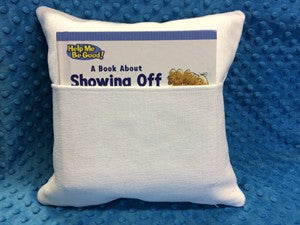 Linen/Pocket Pillow/ Blank Story Book Pocket Pillow 11.75" x 11.75"