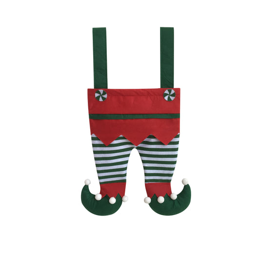 Monogrammed Christmas elf pants stocking candy bag