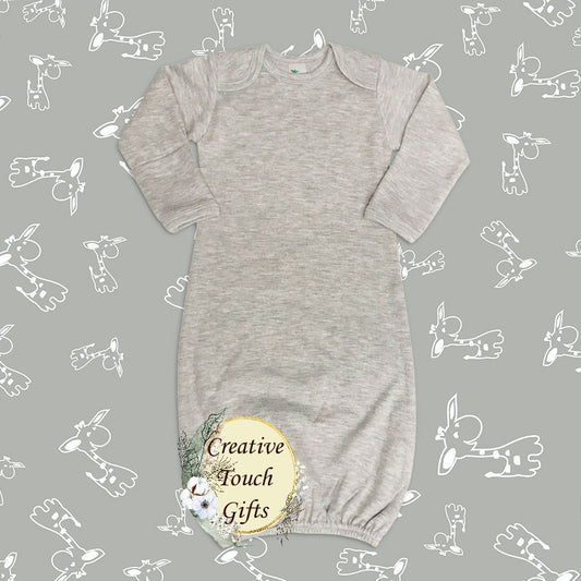 Baby Sleeper Gowns with Mittens – 65% Polyester 35% Cotton Blend Sublimation