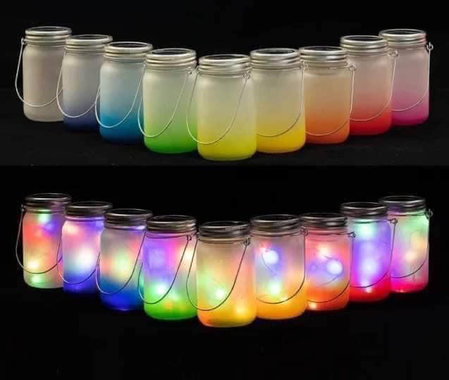 Glass/ Sublimation Mason Jar Lanterns 15oz With led light tops