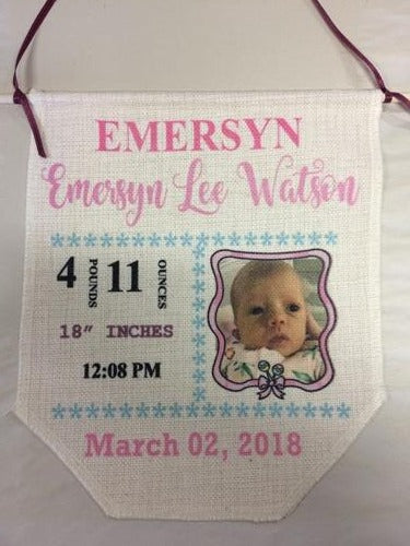 Wall Hanging/Baby Birth announcement/Flag Blank