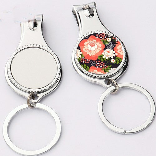 Nail Clipper keychain with aluminum insert for sublimation